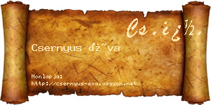 Csernyus Éva névjegykártya